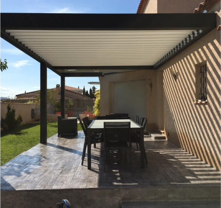 Pérgola bioclimática adosada 4x3