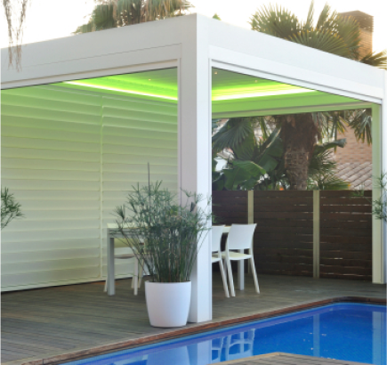 Pérgola bioclimática adosada 4x4 Pérgola bioclimática adosada 4x4