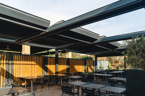 Lamas retráctiles Pérgola Bioclimática de Aluminio 6x3 y 3x6