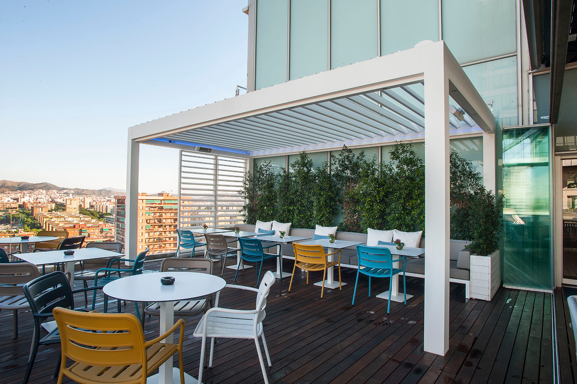 Pérgola para restaurantes