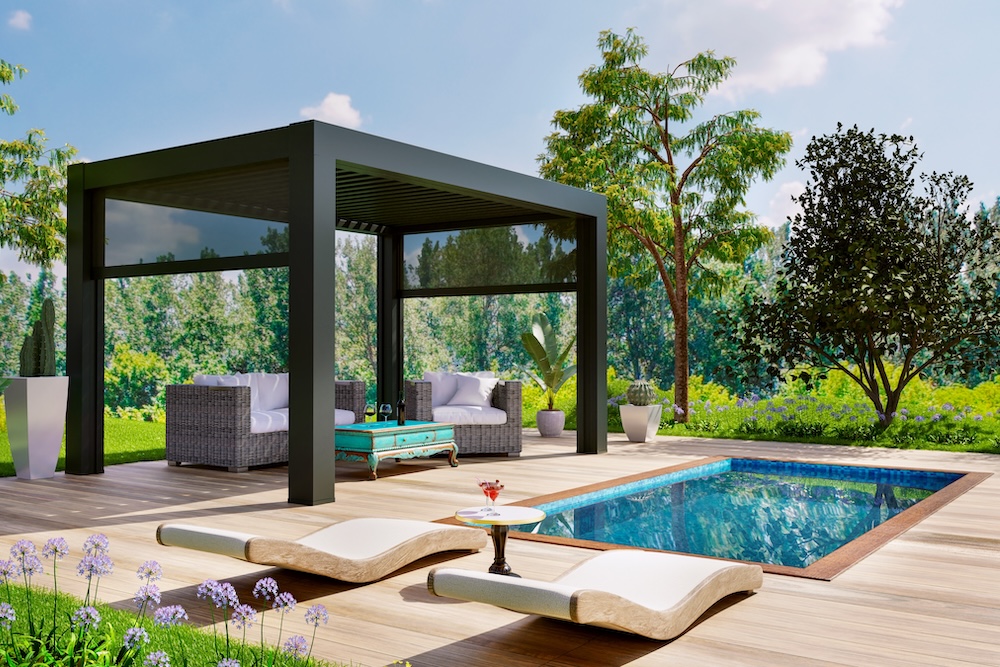 decorar alrededor piscina jardin